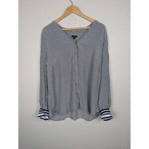 Talbots Blouse Womens XL Geometric‎ Print Button Up Top